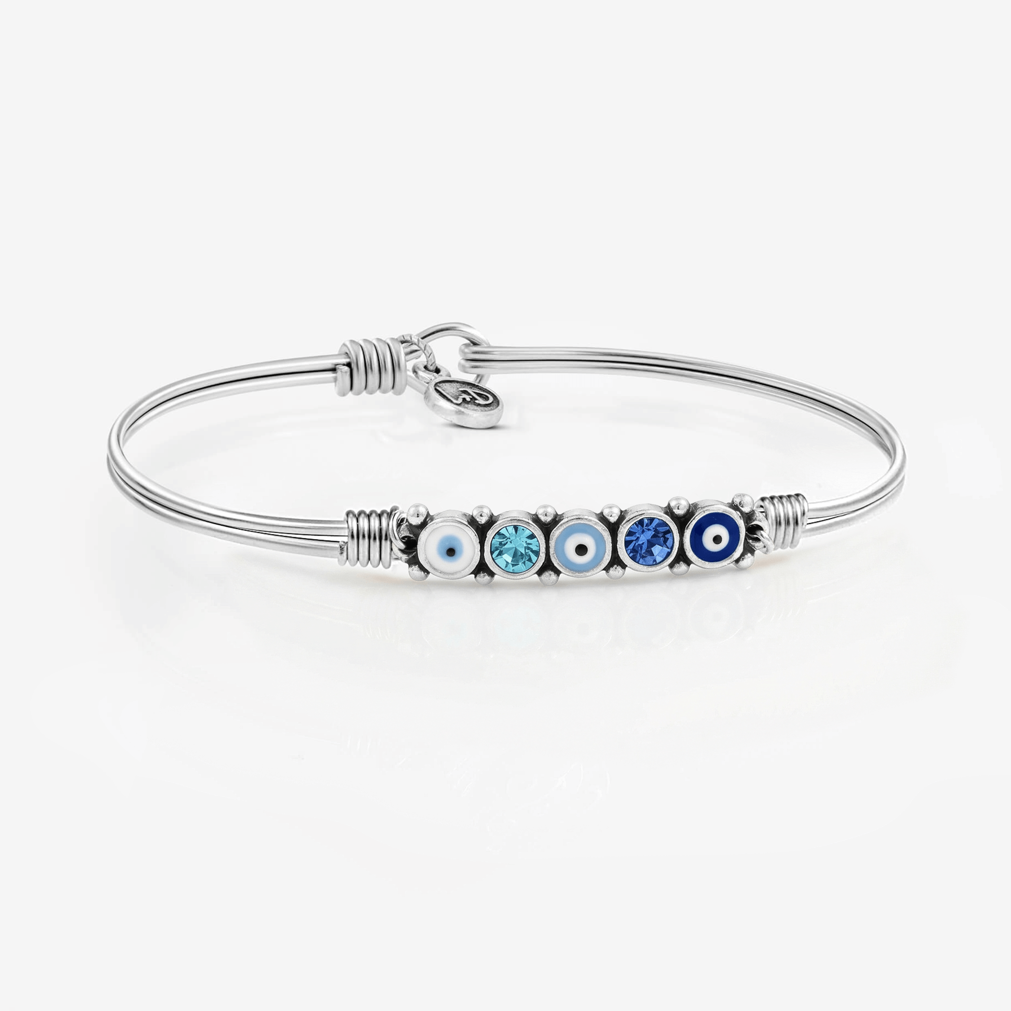 Blue Ombre Evil Eye Bangle Bracelet – Luca + Danni