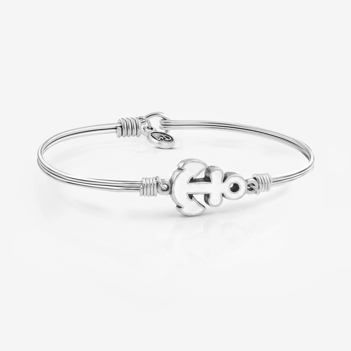 Anchor Bangle Bracelet in White – Luca + Danni
