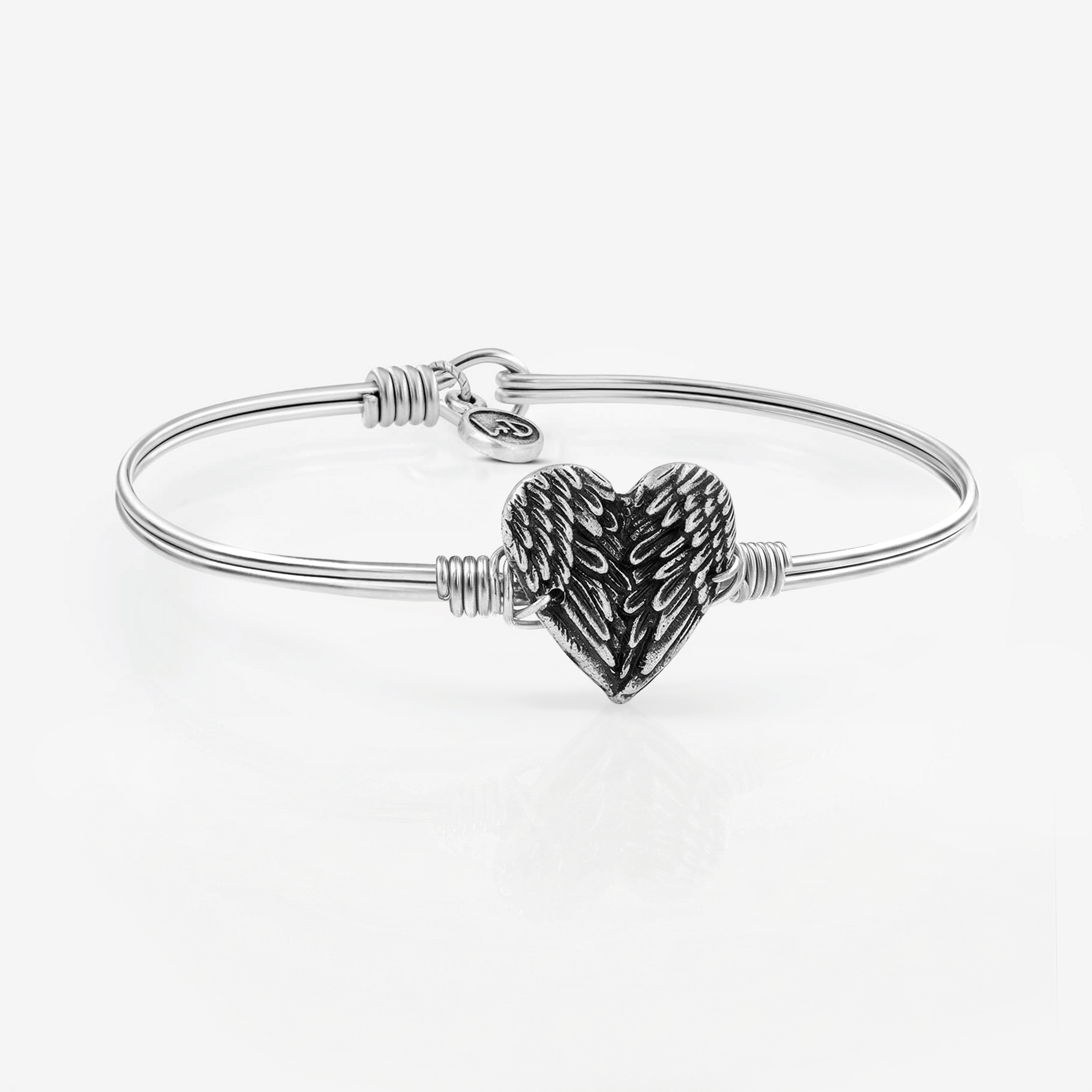Angel Wing Heart Bangle Bracelet – Luca + Danni