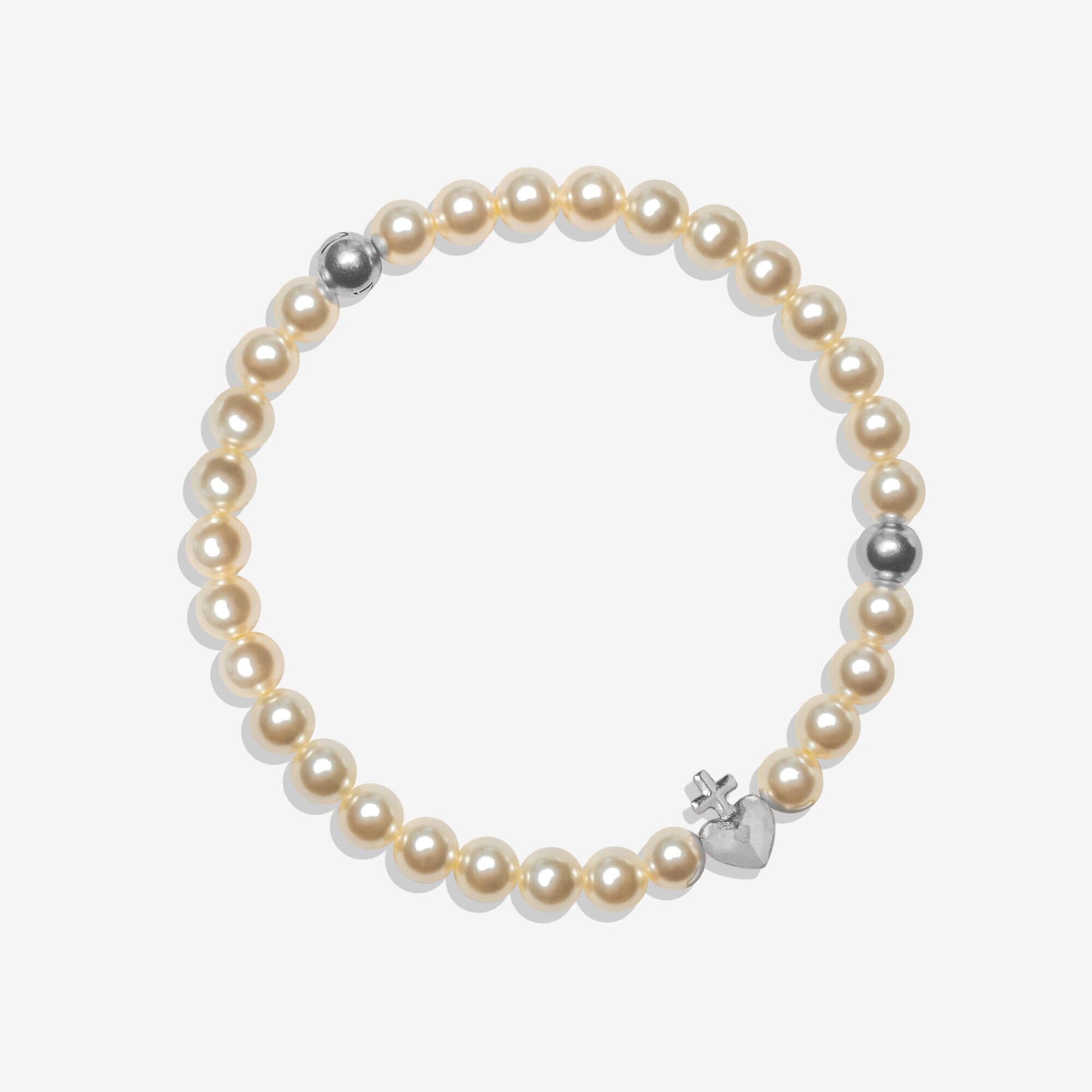Sacred Heart Pearl Stretch Bracelet – Luca Danni