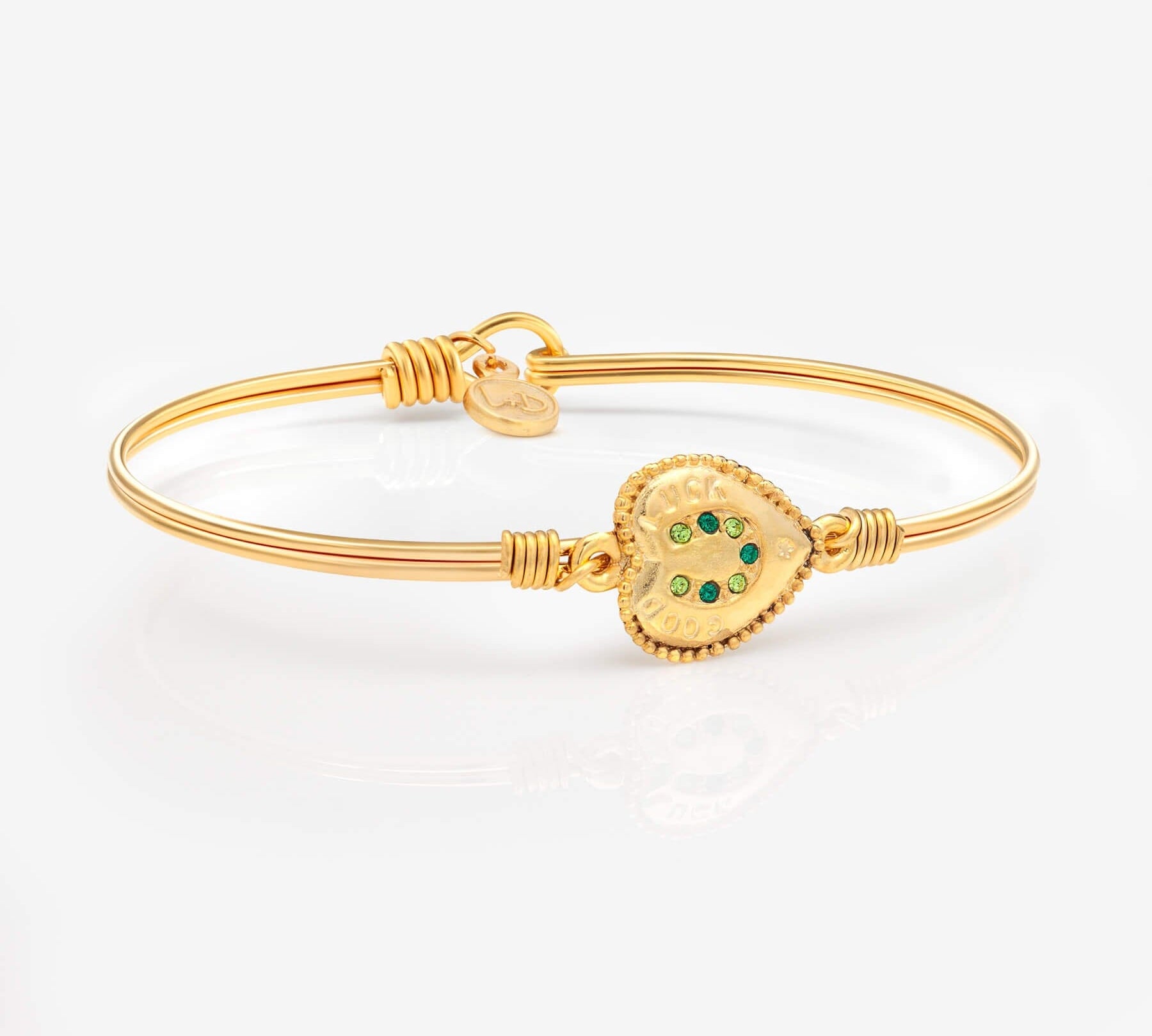 Good Luck Irish Heart Bangle Bracelet