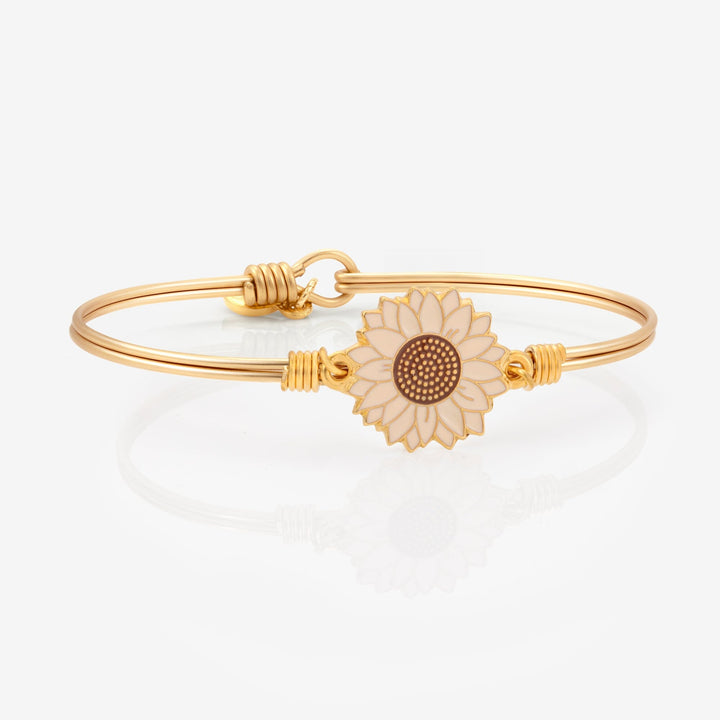 Golden Cream Sunflower Bangle Bracelet Luca Danni