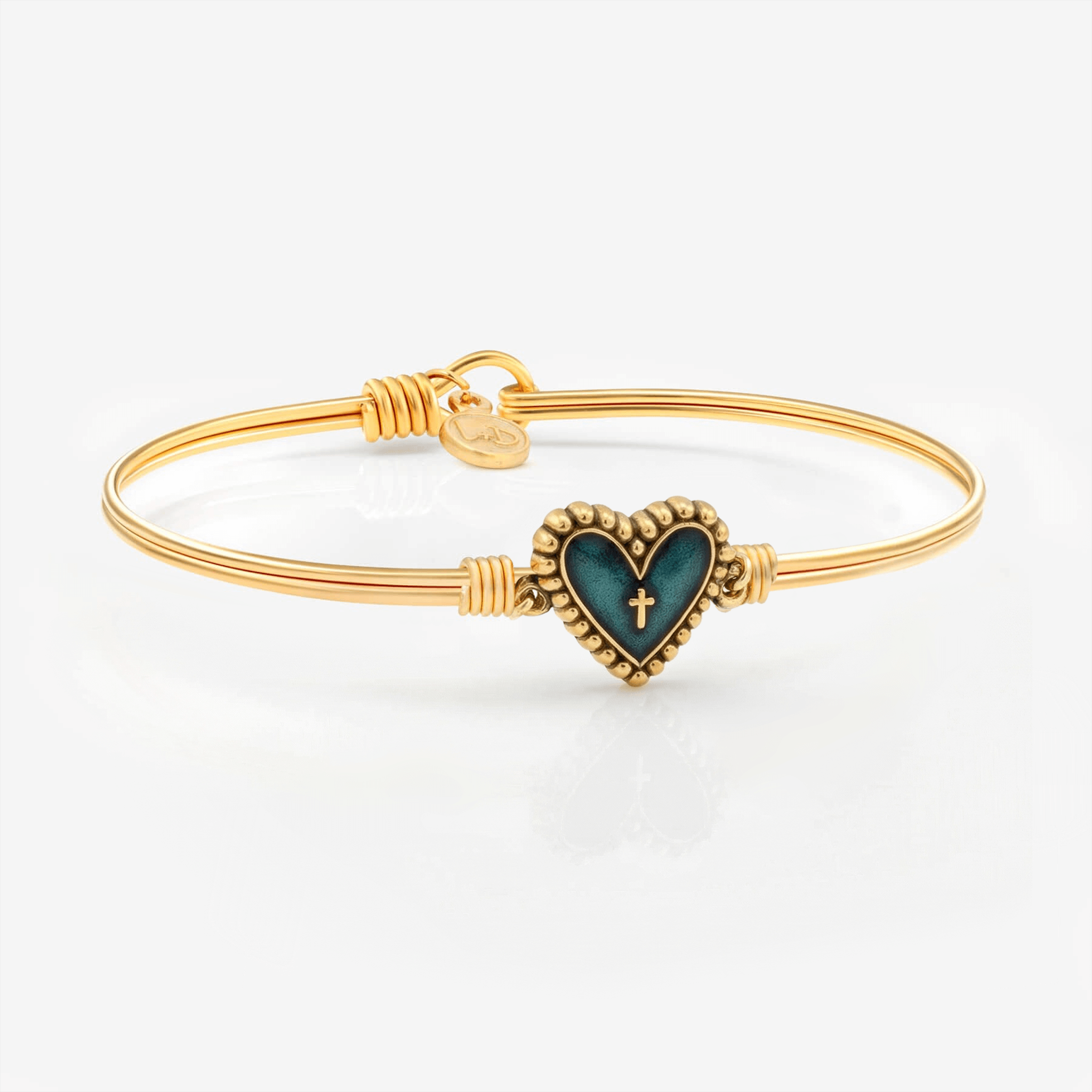 Rosary Heart Bangle Bracelet – Luca + Danni Rosary Heart Bangle Bracelet – Luca + Danni