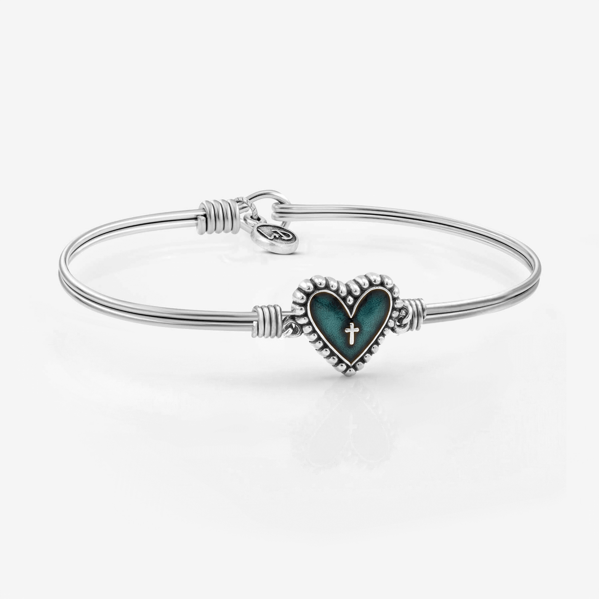 Rosary Heart Bangle Bracelet – Luca + Danni