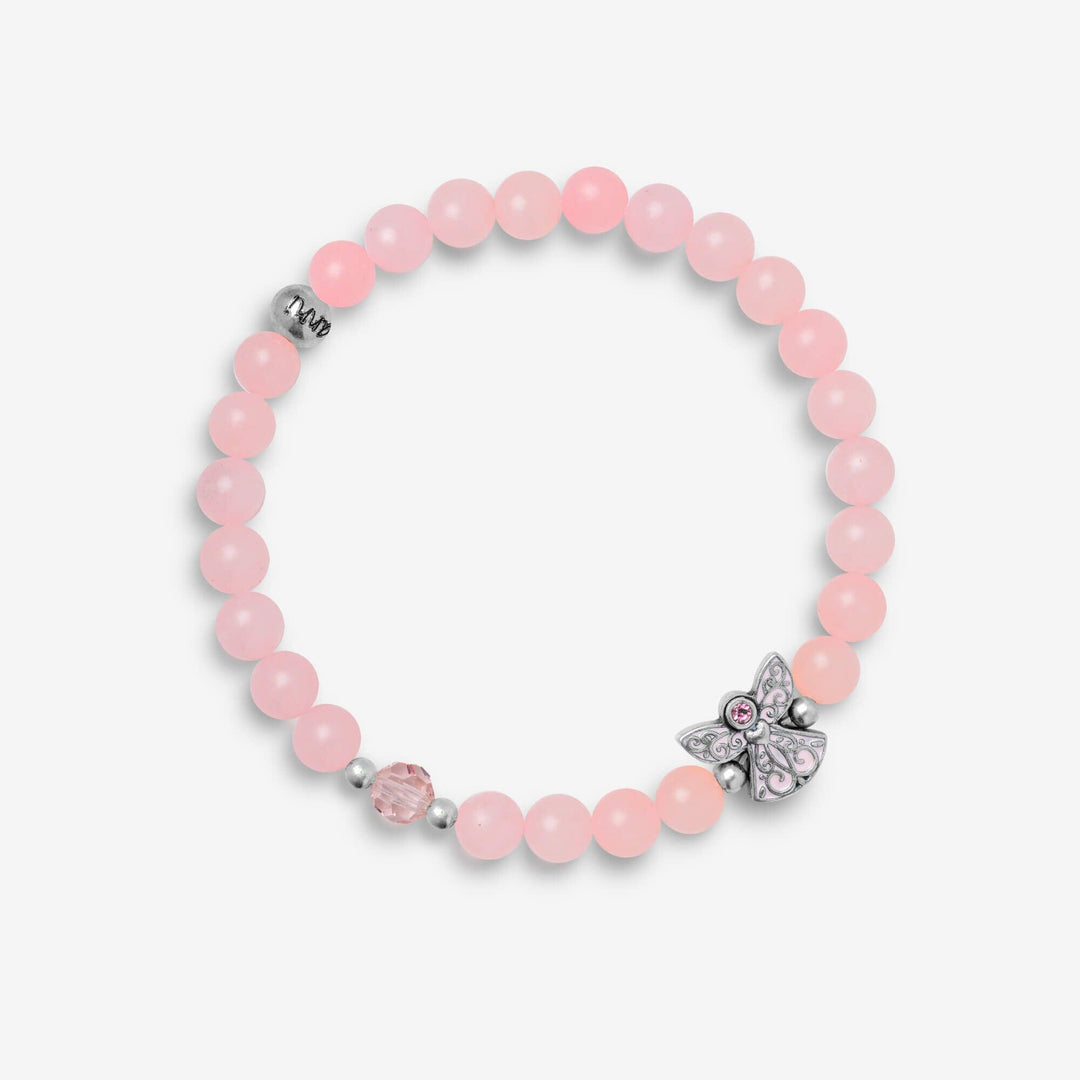 Breast Cancer Guardian Angel Stretch Bracelet | Luca + Danni