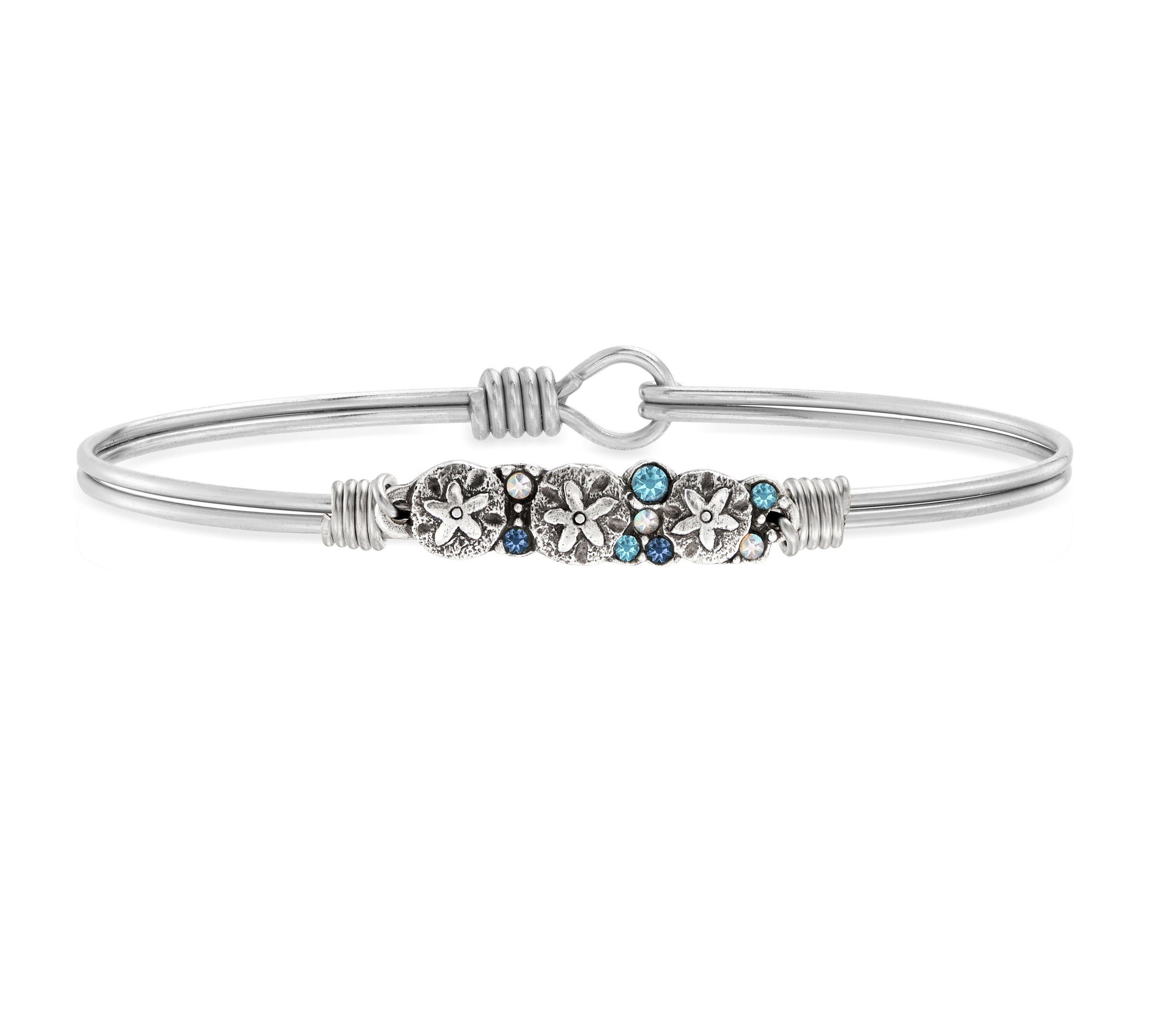 Sand Dollar Medley Bangle Bracelet choose finish:Silver Tone