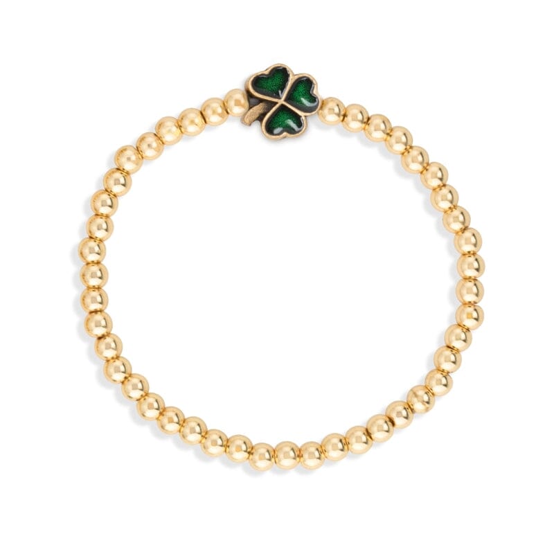 Lucky Shamrock Stretch Bracelet choose finish:gold platedLucky Shamrock Stretch Bracelet choose finish:gold plated