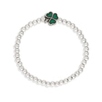 Lucky Shamrock Stretch Bracelet choose finish:silver plated