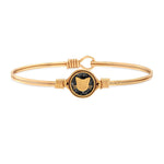 Black Cat Bangle Bracelet choose finish:Brass Tone