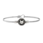 Black Cat Bangle Bracelet choose finish:Silver Tone