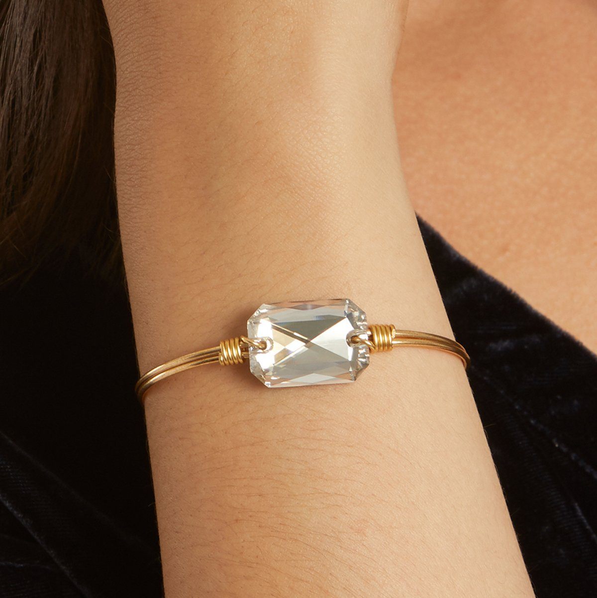 Dylan Bangle Bracelet in Silver Shade choose finish: