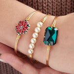 Poinsettia Bangle Bracelet choose finish: