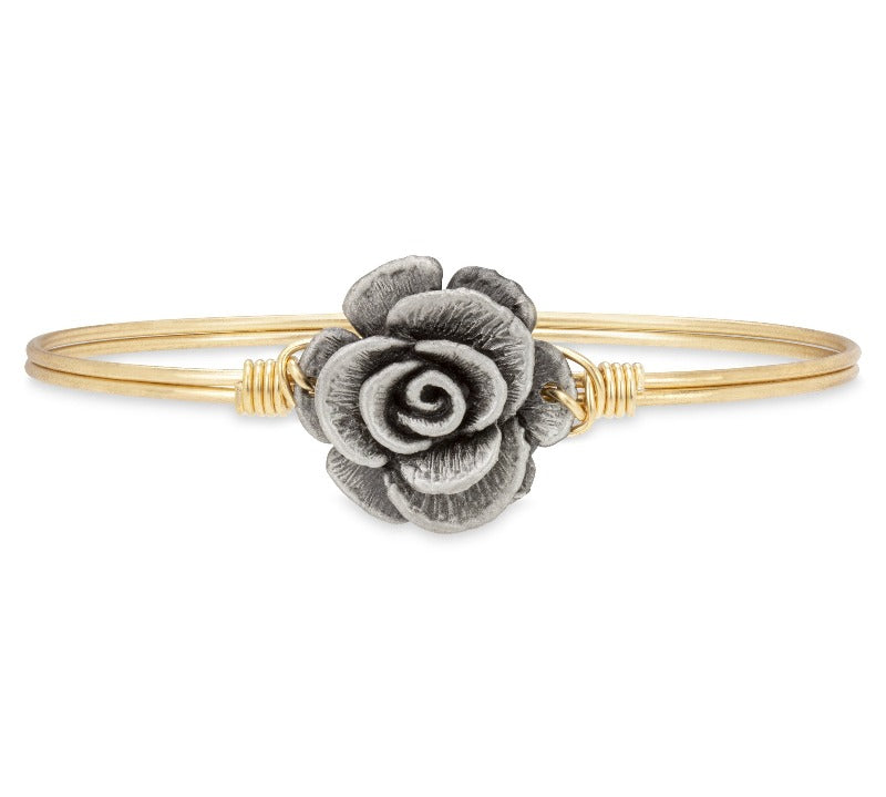 Rose Bangle Bracelet choose finish:Brass Tone