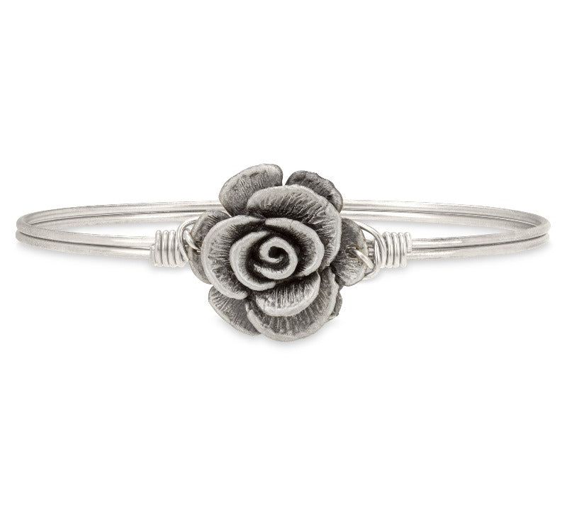 Rose Bangle Bracelet choose finish:Silver Tone
