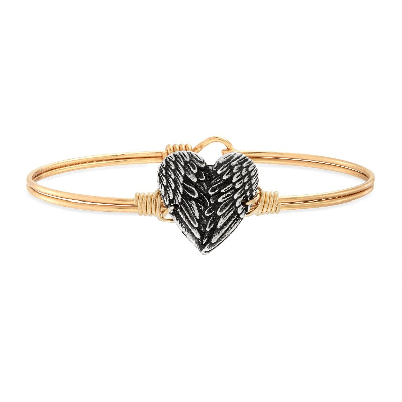 Angel Wing Heart Bangle Bracelet – Luca Danni