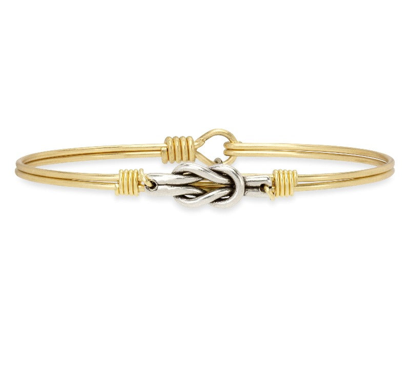 Love Knot Bangle Bracelet choose finish:Brass Tone