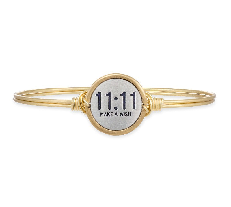 11:11 Make A Wish Bangle Bracelet choose finish:Brass Tone