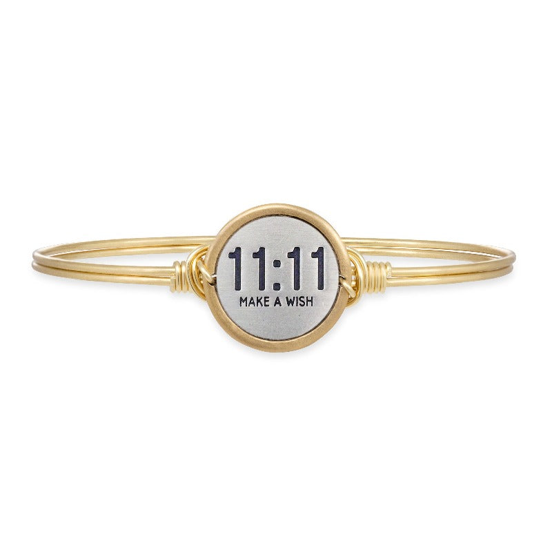 11:11 Make A Wish Bangle Bracelet choose finish:Brass Tone