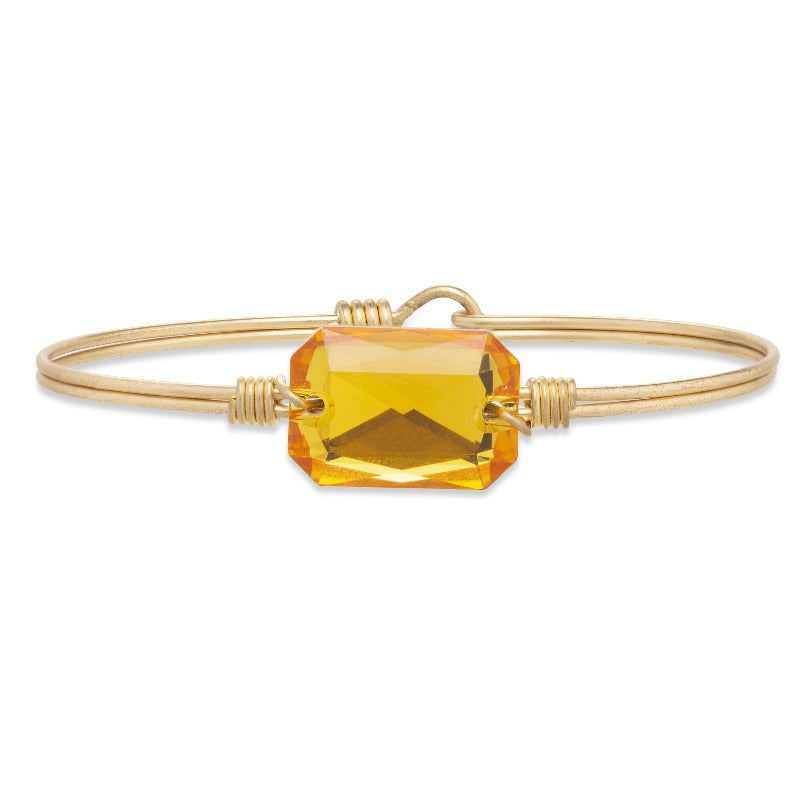 Dylan Bangle Bracelet in Sunflower choose finish:Brass Tone