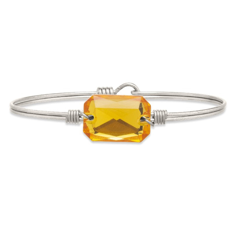 Dylan Bangle Bracelet in Sunflower choose finish:Silver Tone