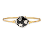 Soccer Ball Bangle Bracelet choose finish:Brass Tone