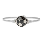 Soccer Ball Bangle Bracelet choose finish:Silver Tone