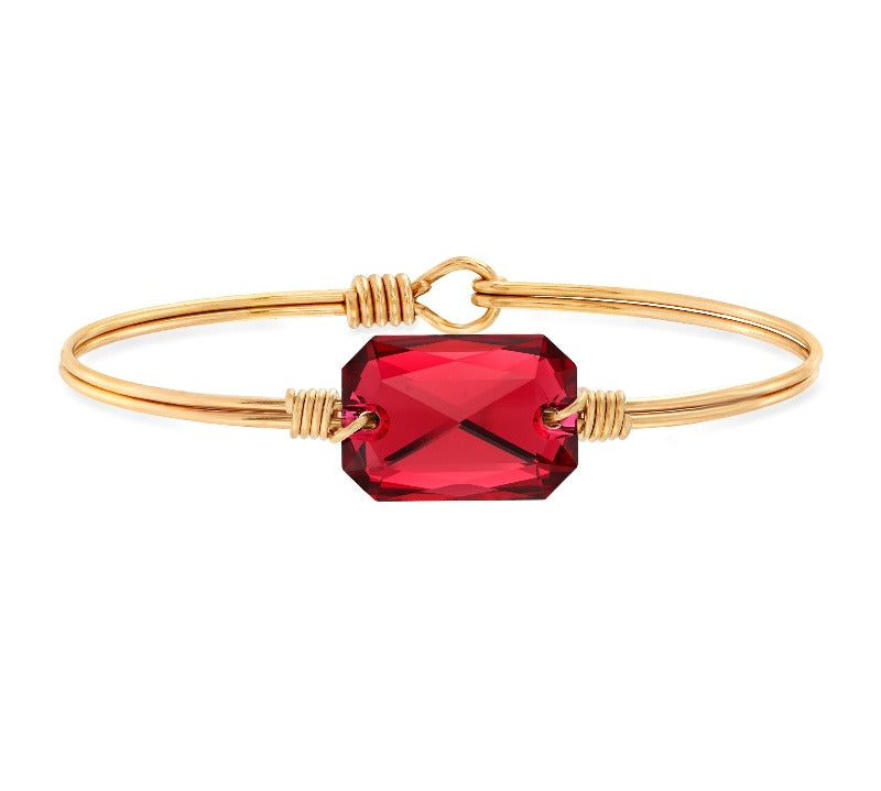 Dylan Bangle Bracelet in Scarlet choose finish:brass tone