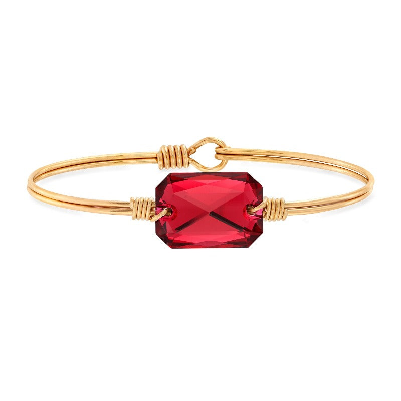 Dylan Bangle Bracelet in Scarlet choose finish:brass tone
