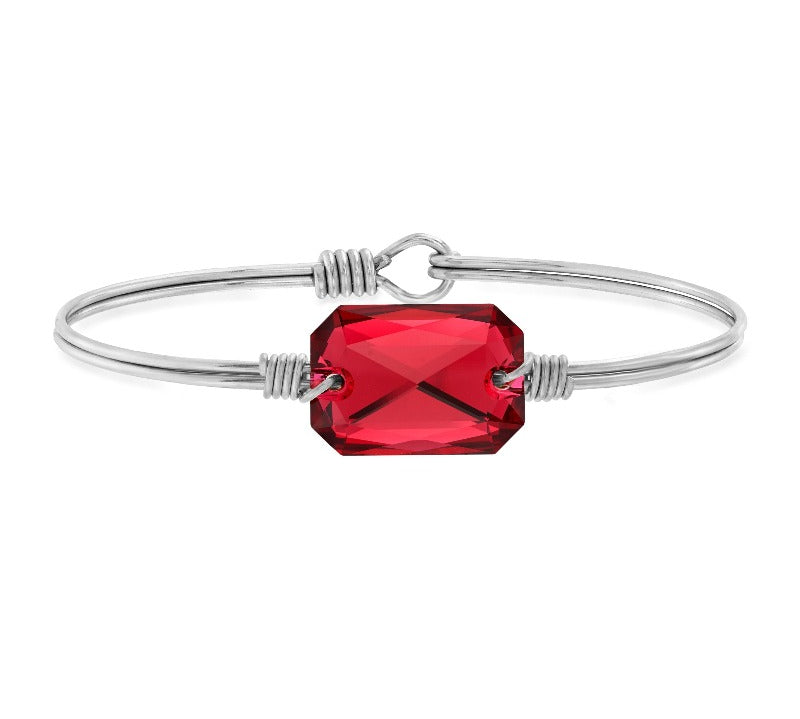 Dylan Bangle Bracelet in Scarlet choose finish:silver tone