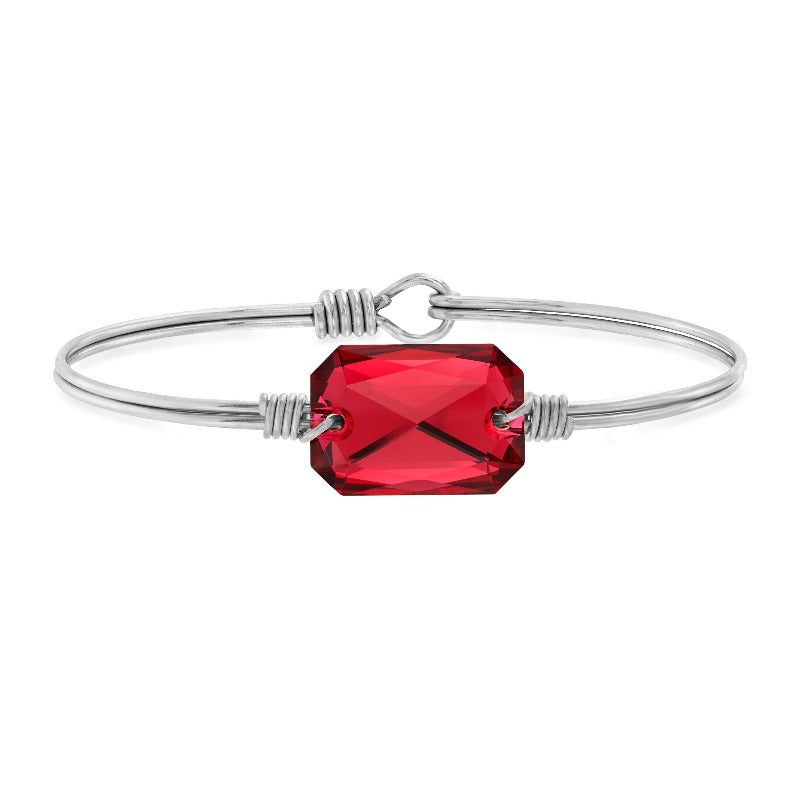 Dylan Bangle Bracelet in Scarlet choose finish:silver tone