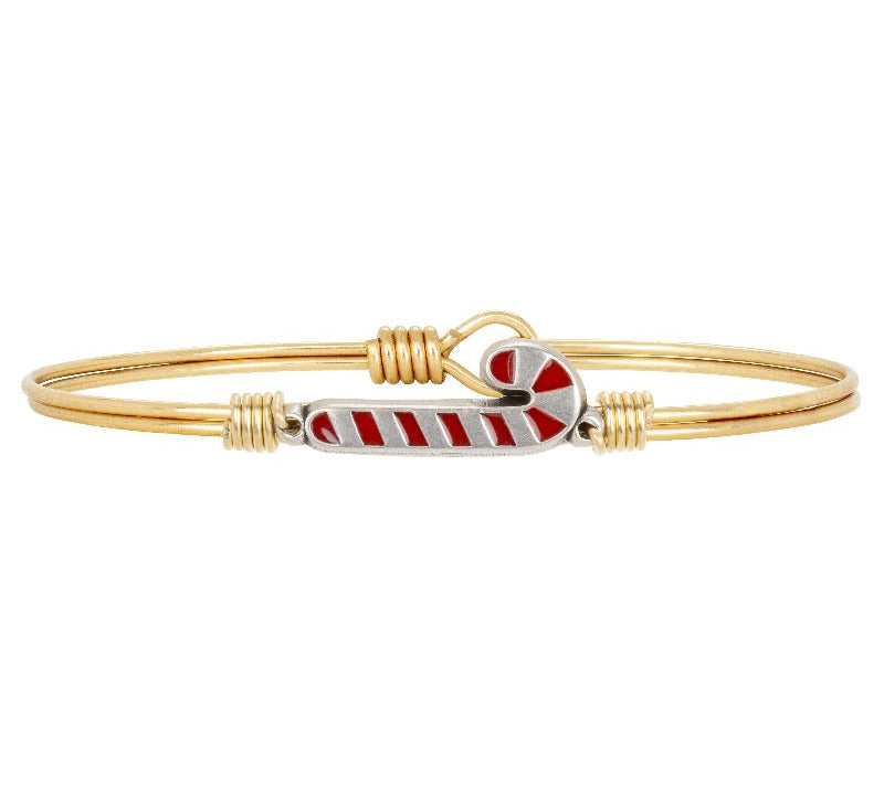 Candy Cane Bangle Bracelet choose finish:Brass Tone