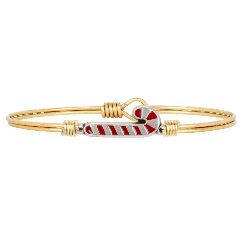 Candy Cane Bangle Bracelet choose finish:Brass Tone