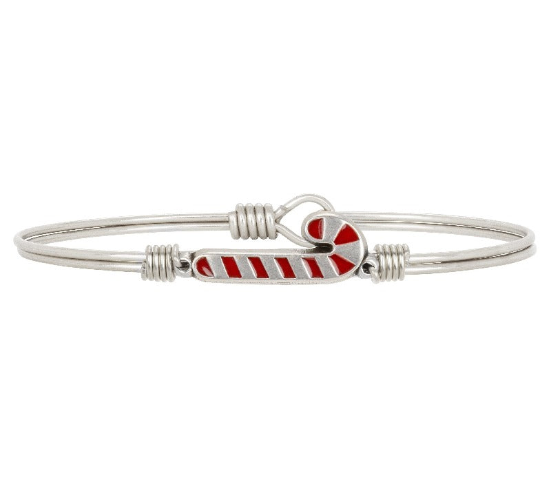 Candy Cane Bangle Bracelet choose finish:Silver Tone