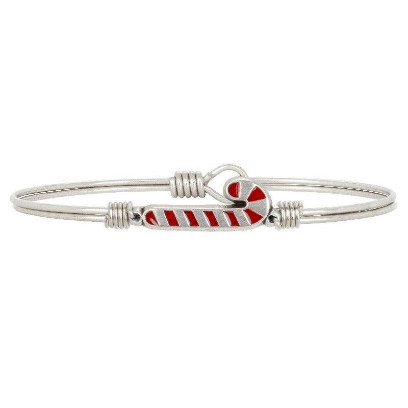 Candy Cane Bangle Bracelet choose finish:Silver Tone