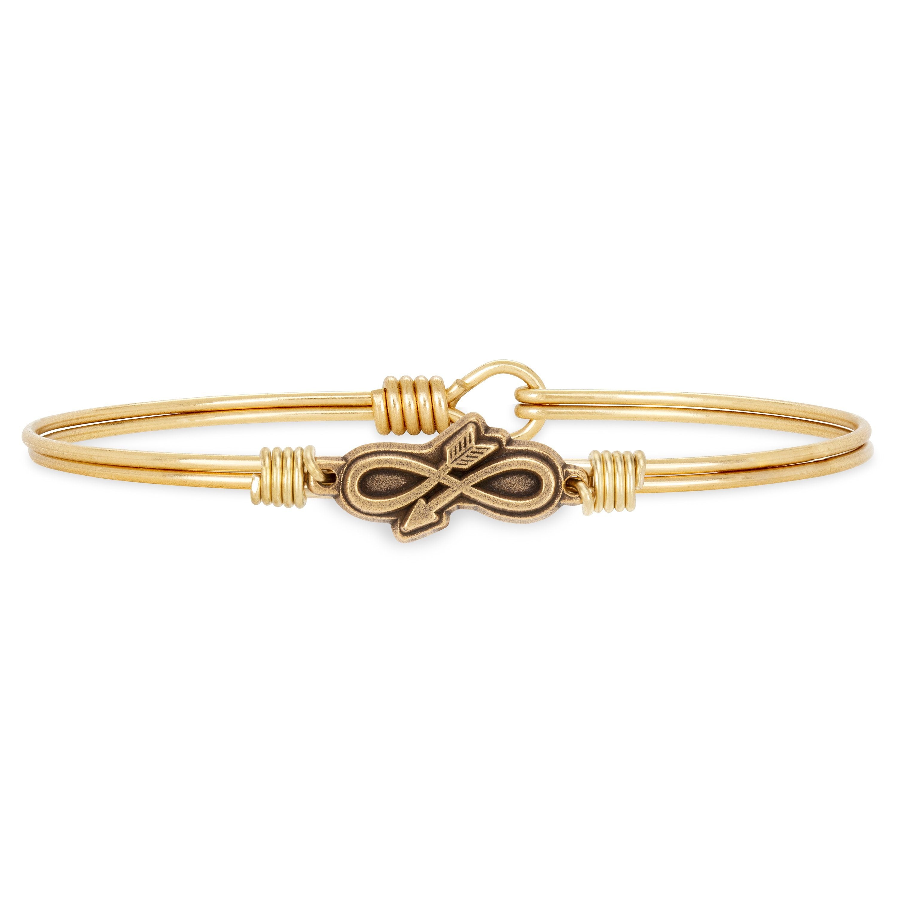 Embrace the Journey Bangle Bracelet choose finish:Brass Tone