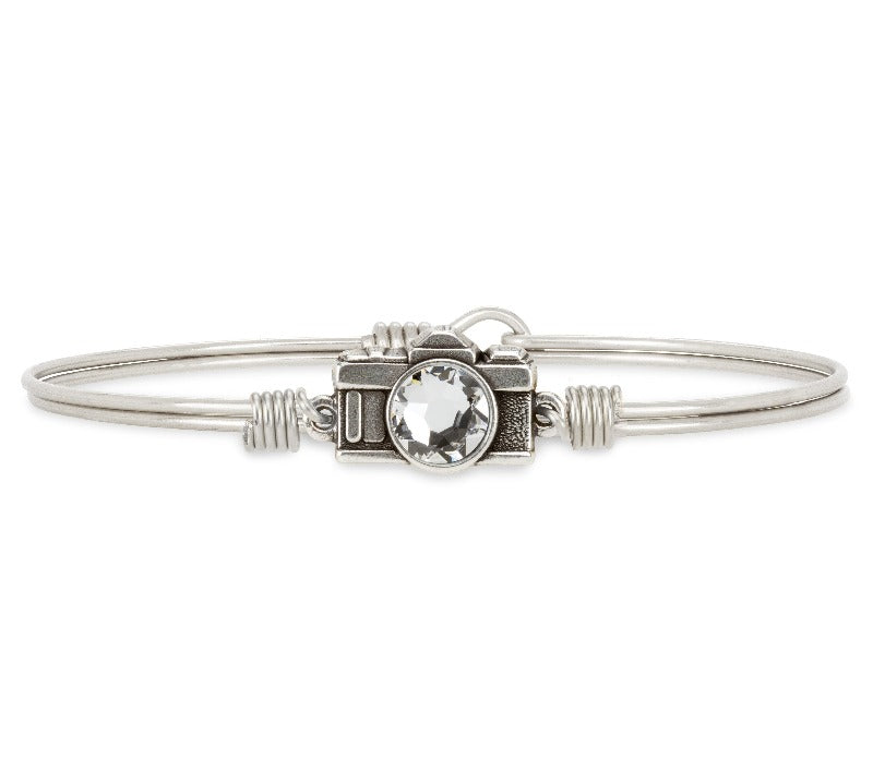 Camera Bangle Bracelet choose finish:Silver Tone