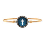 Vintage Cross Bangle Bracelet choose finish:Brass Tone