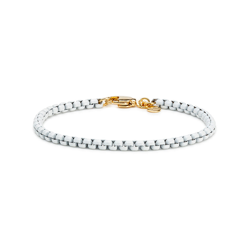 White Enamel Plated Chunky Mixed Link Bracelet – Made U Smile Jewelry