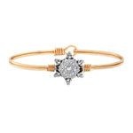 Sparkling Snowflake Bangle Bracelet choose finish:brass tone