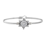 Sparkling Snowflake Bangle Bracelet choose finish:silver tone