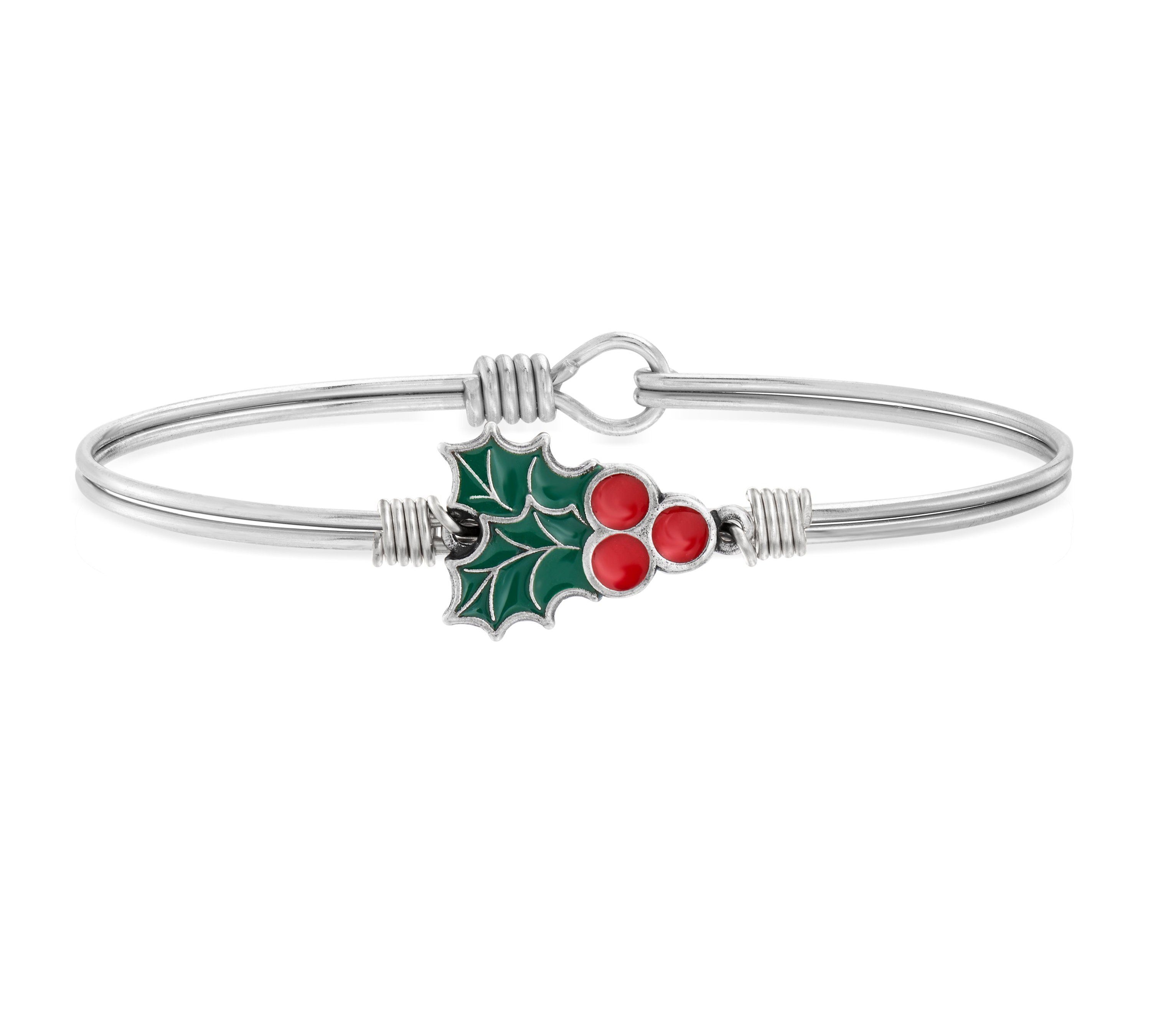 Holly Bangle Bracelet choose finish:silver tone