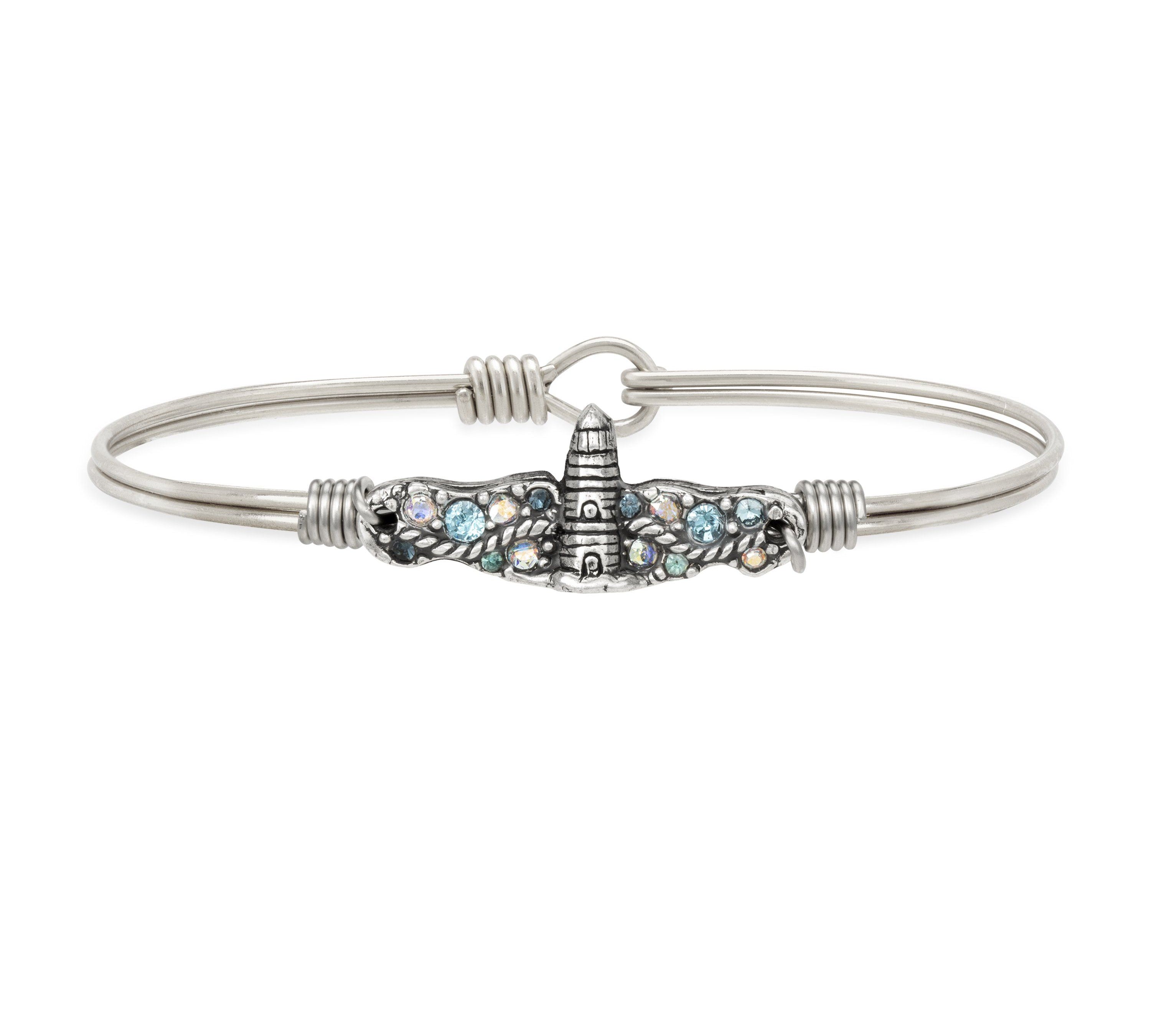 Lighthouse Medley Bangle Bracelet choose finish:Silver Tone