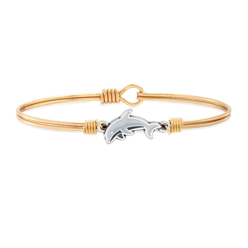 Dolphin Bangle Bracelet choose finish:Brass Tone