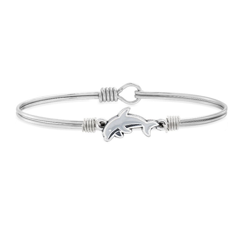 Dolphin Bangle Bracelet choose finish:Silver Tone