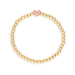 Heart Stretch Bracelet in Pink choose finish:gold plated