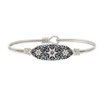 Snowflake Medley Bangle Bracelet choose finish:Silver Tone
