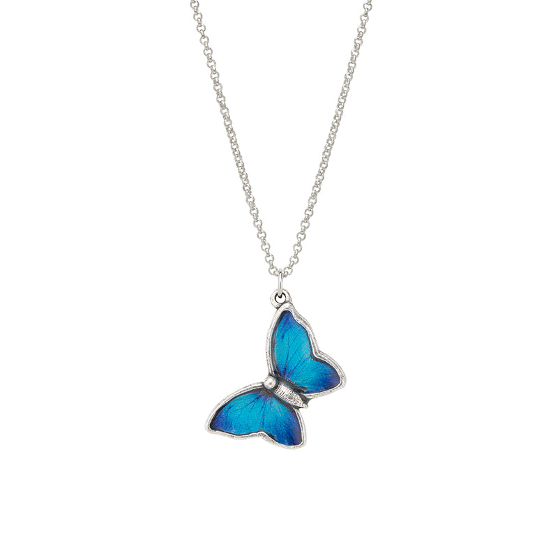 Morpho butterfly necklace Clearance