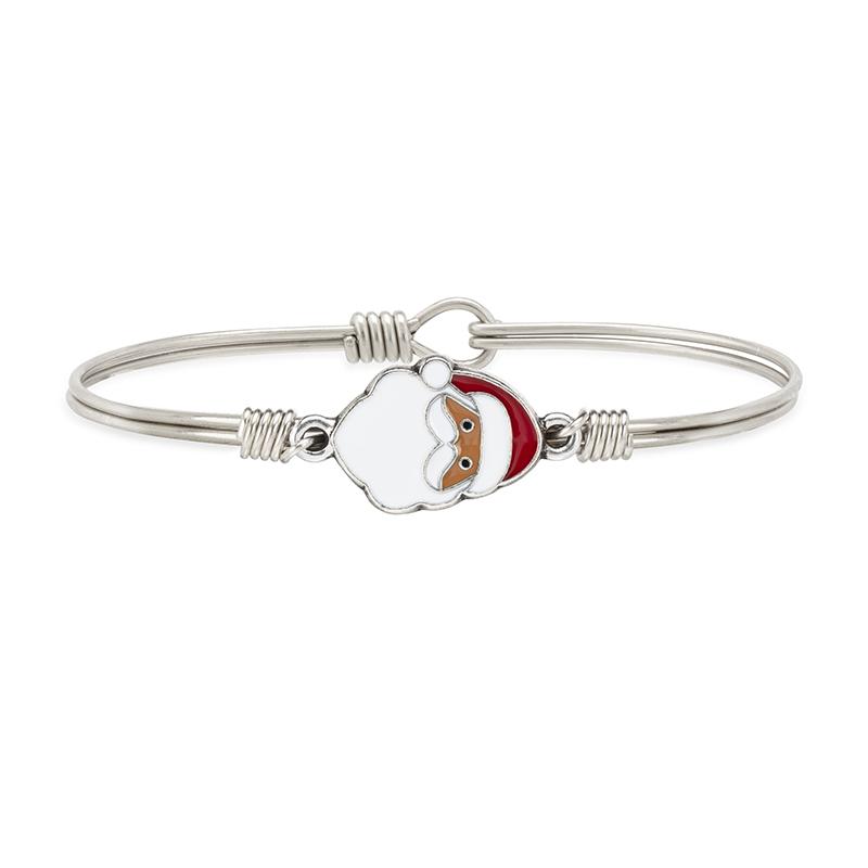 Santa Claus Bangle Bracelet choose finish:Silver Tone