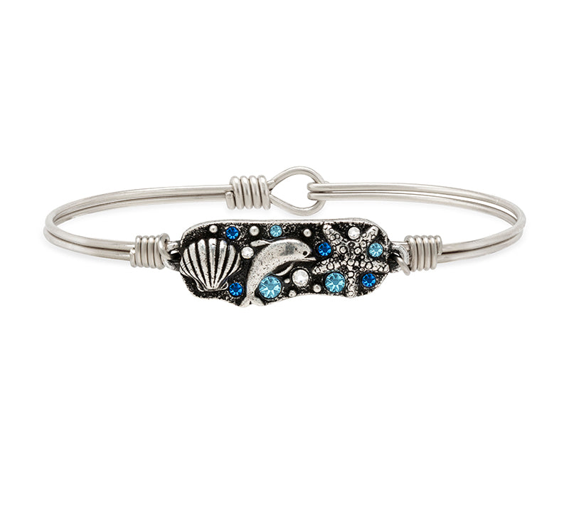 Ocean Medley Bangle Bracelet choose finish:Silver Tone