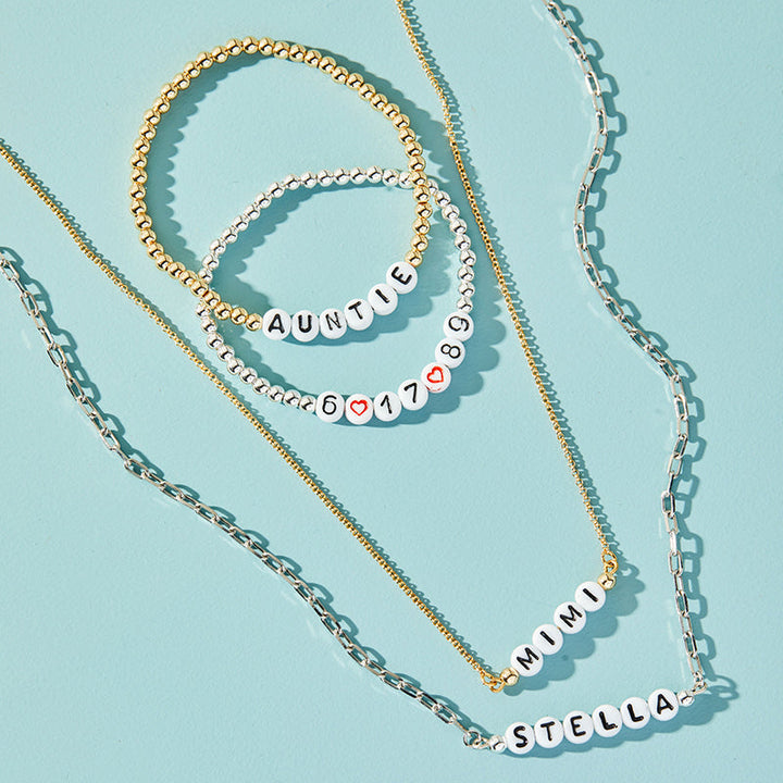 Personalized Letter Bead Necklace Luca Danni